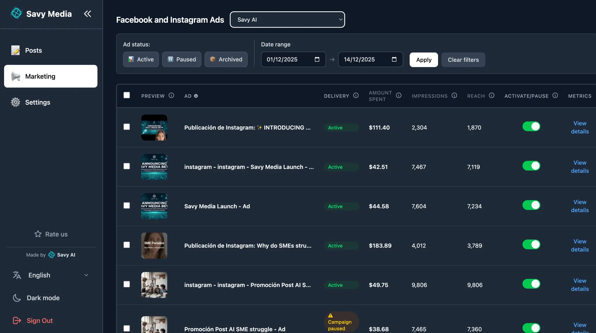 Screenshot 4 of Savy Media