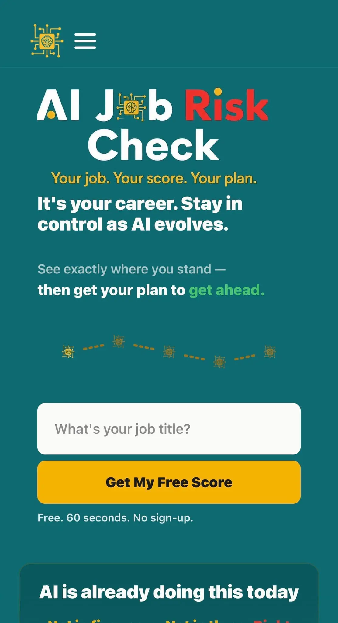 Screenshot 1 of AI Job Risk Check