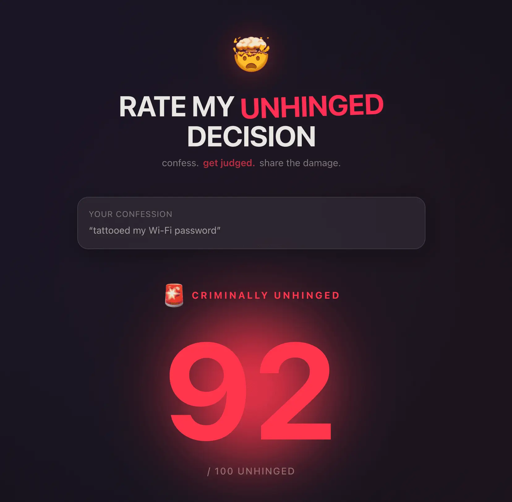 Screenshot 3 of Rate My Unhinged Decision