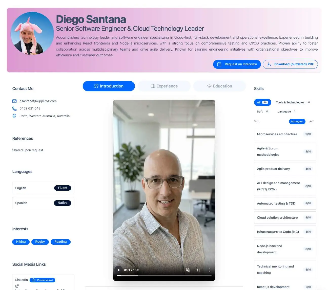 Screenshot 1 of Virtual CV