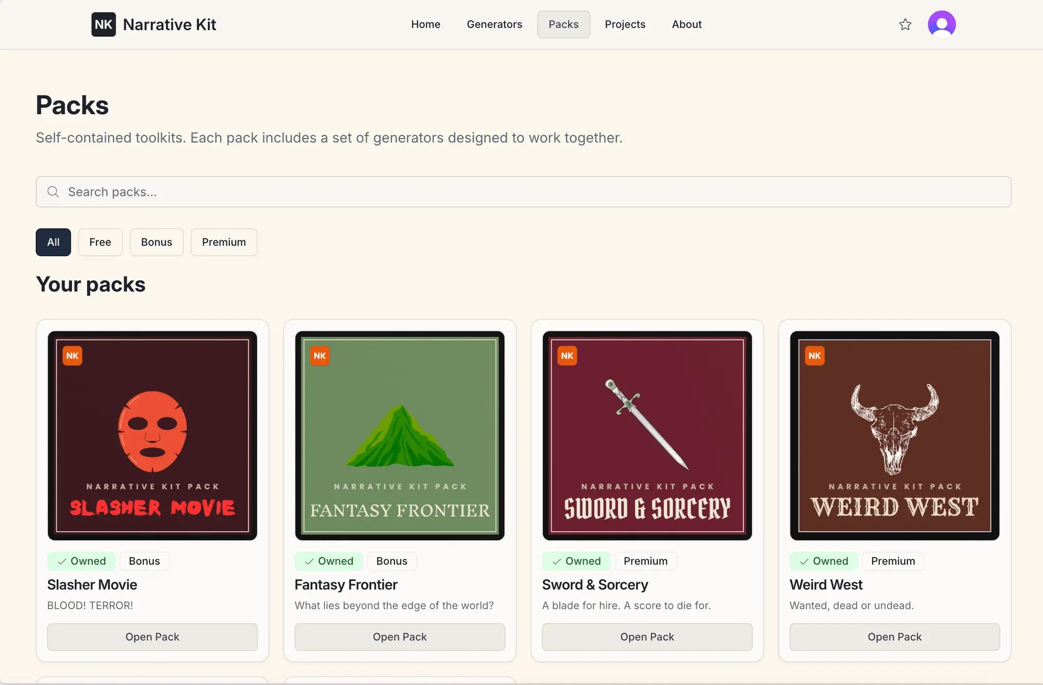 Screenshot 2 of Narrative Kit