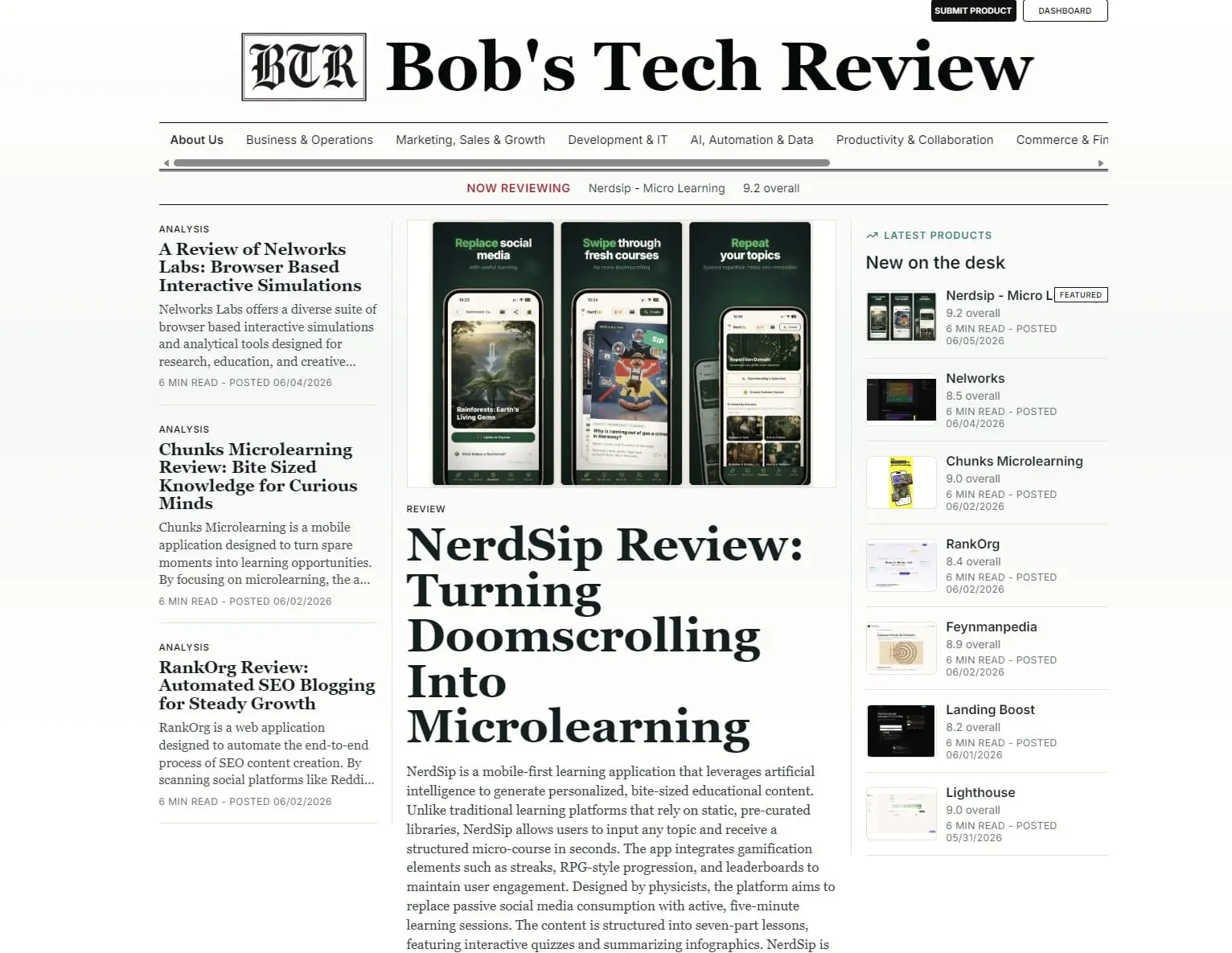 Screenshot 1 of Bob's Tech Review