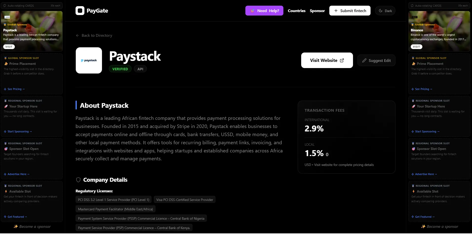 Screenshot 3 of Payment Gateway Directory