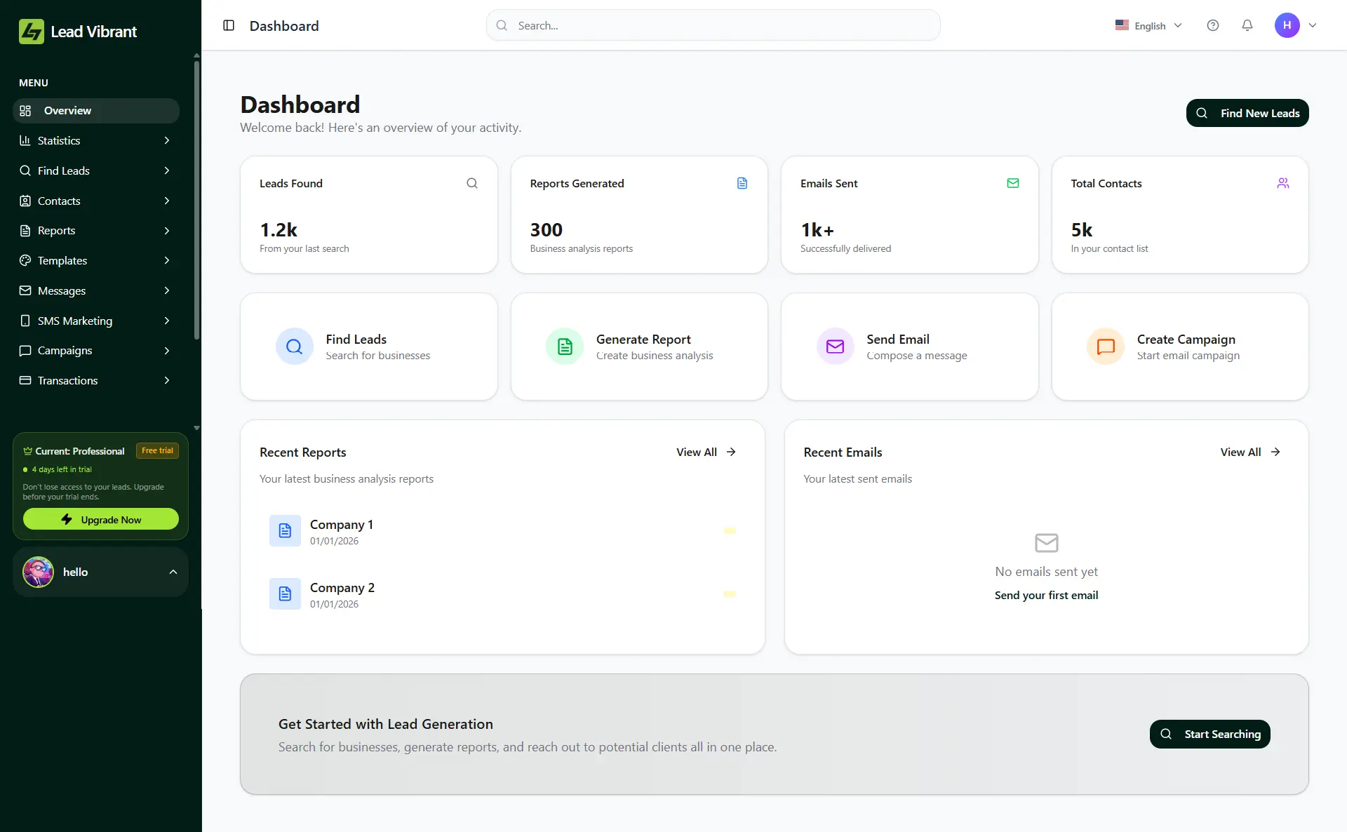 Screenshot 1 of Lead Vibrant