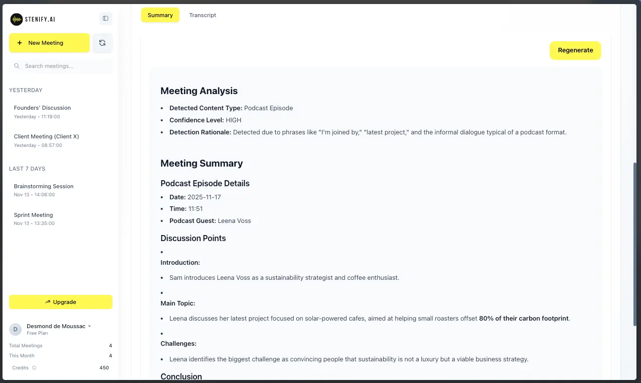 Screenshot 1 of StenifyAI