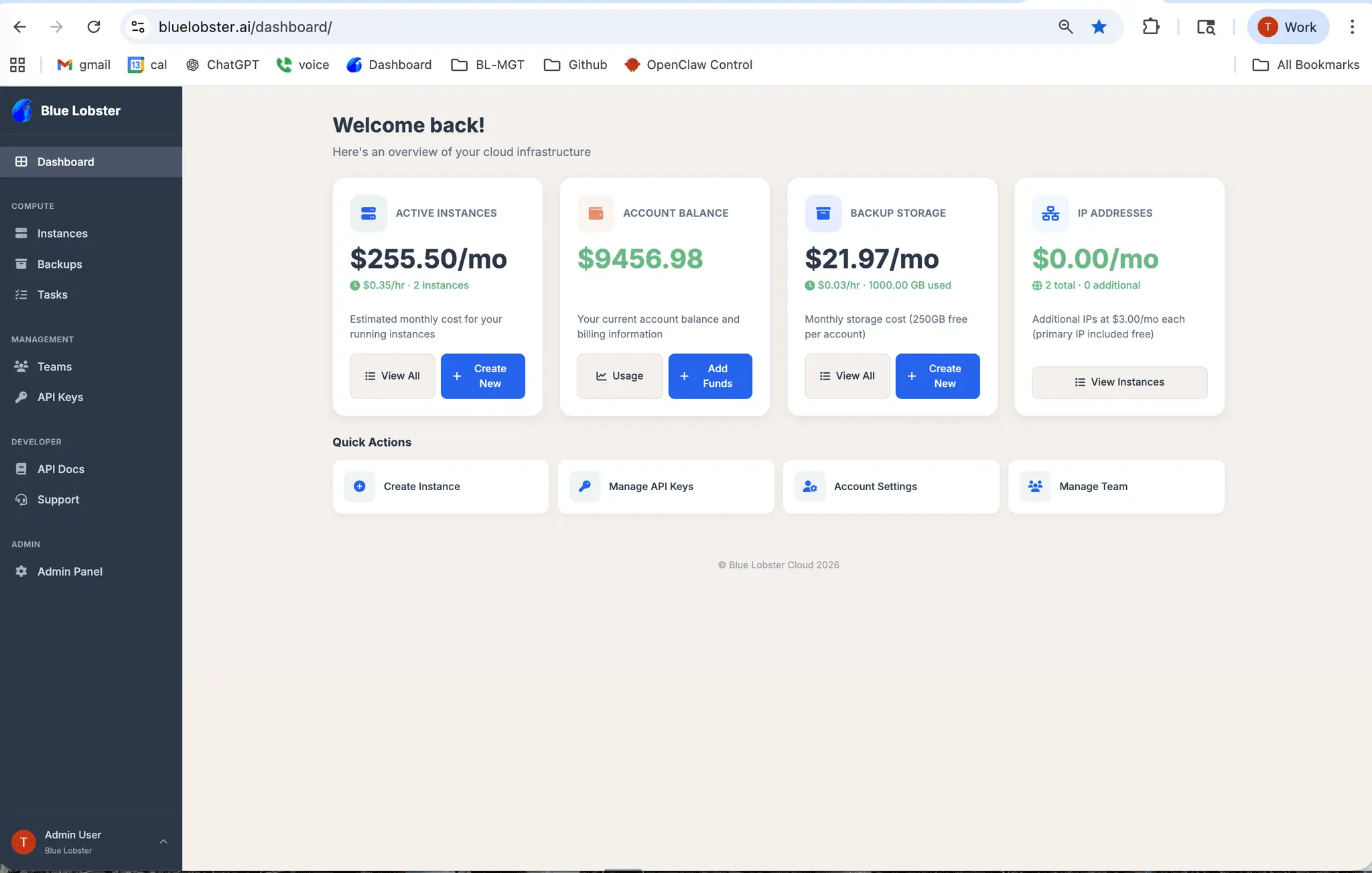 Screenshot 1 of bluelobster.ai - GPU VPS Simplified