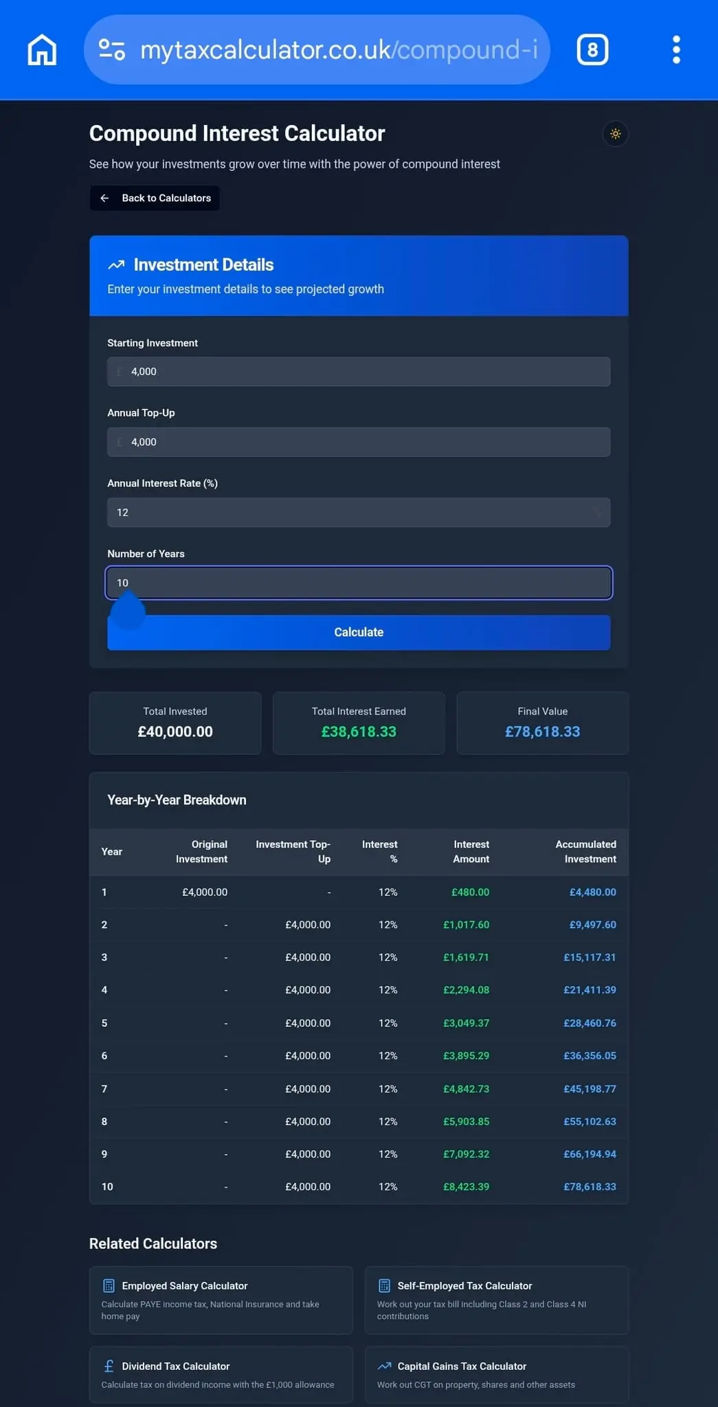 Screenshot 4 of My Tax Calculator