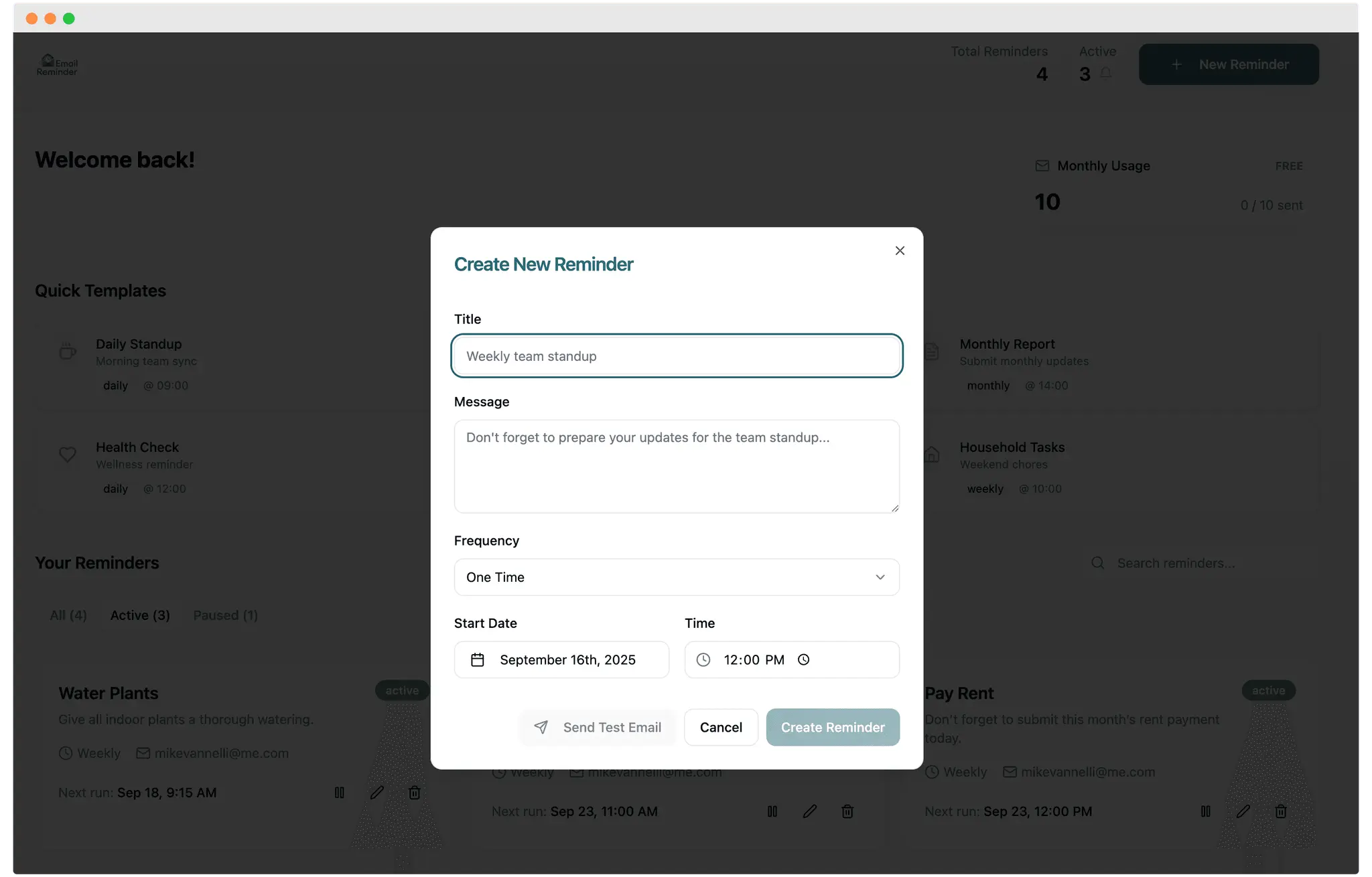 Screenshot 1 of Email Reminder