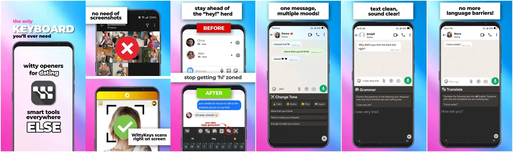 Screenshot 1 of WittyKeys: Rizz & AI Keyboard