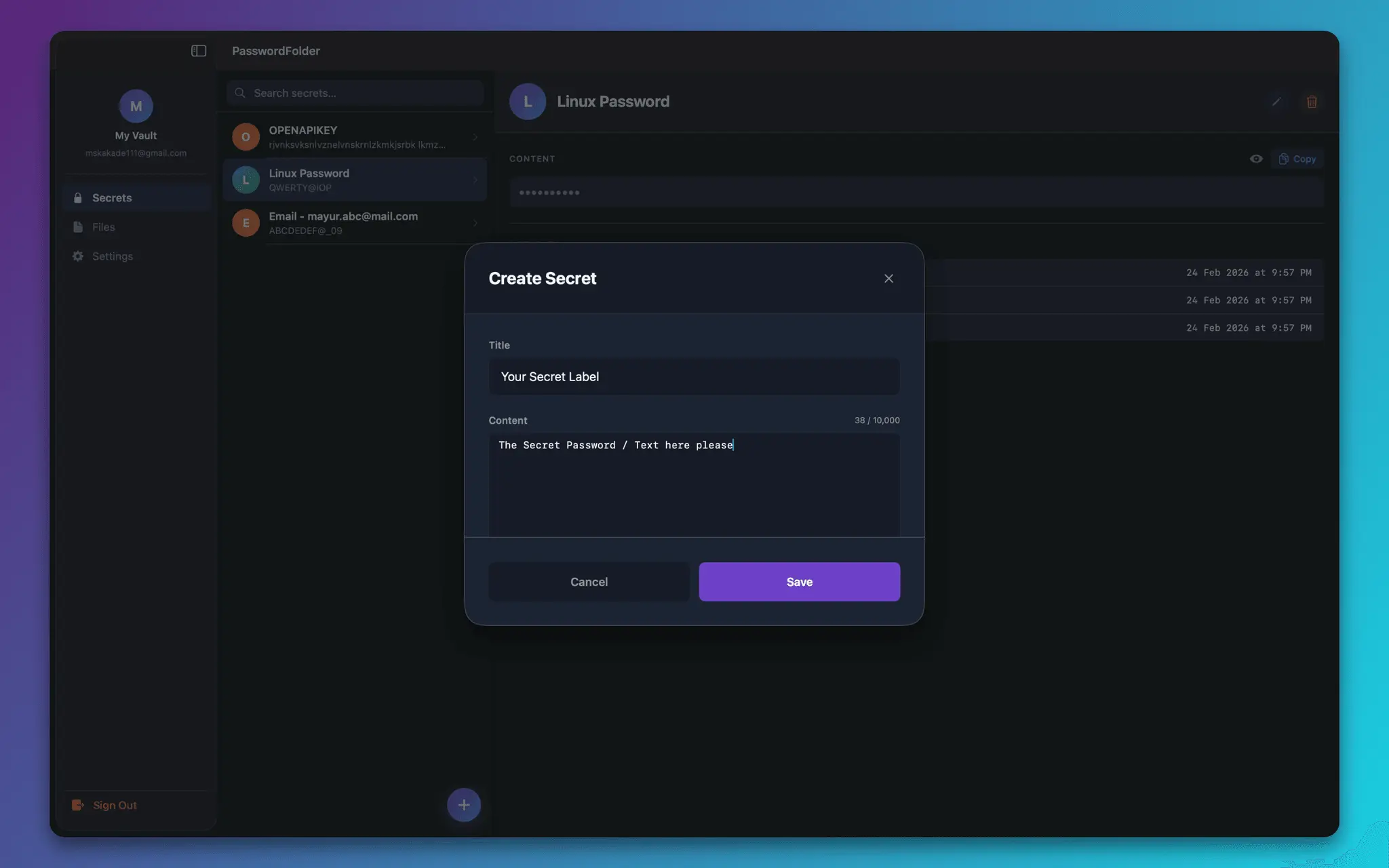 Screenshot 3 of Password Folder