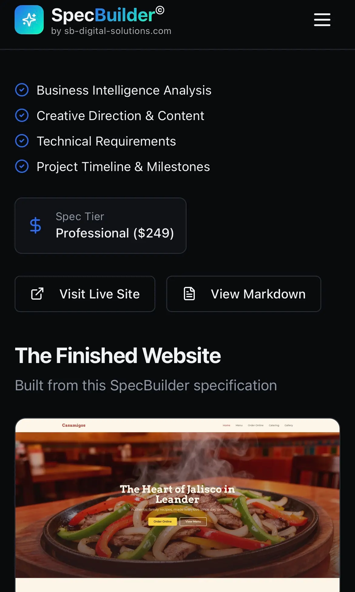 Screenshot 5 of SpecBuilder AI