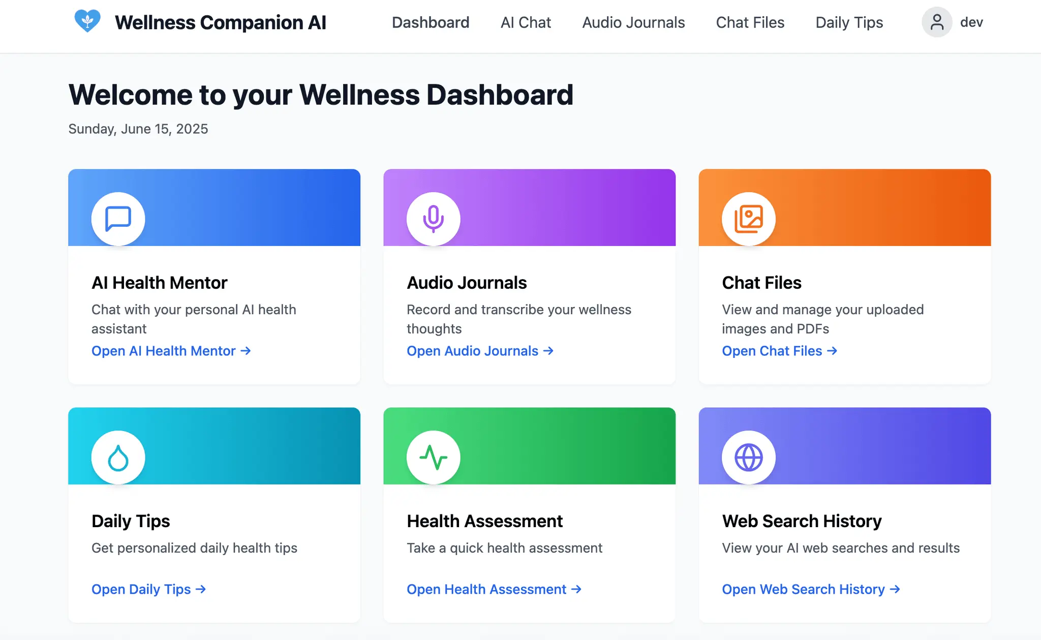 Screenshot 2 of Wellness Companion AI