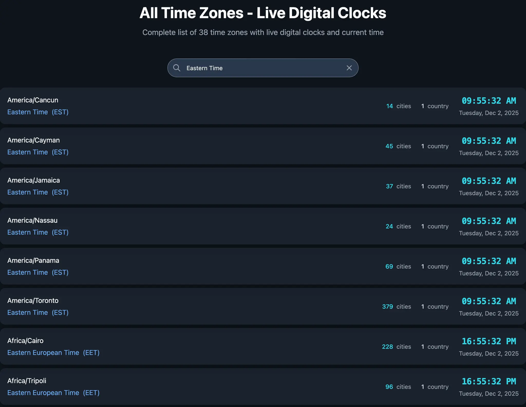 Screenshot 1 of Time Zone Converter & World Clock | Free