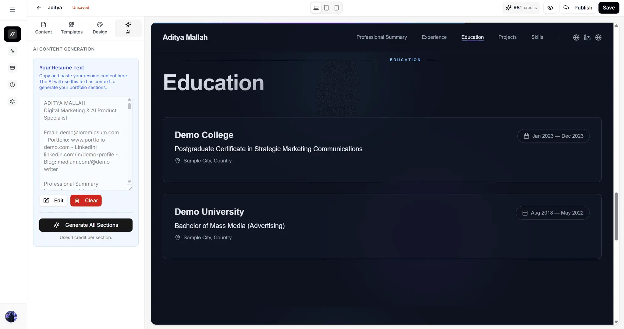 Screenshot 3 of 0Portfolio