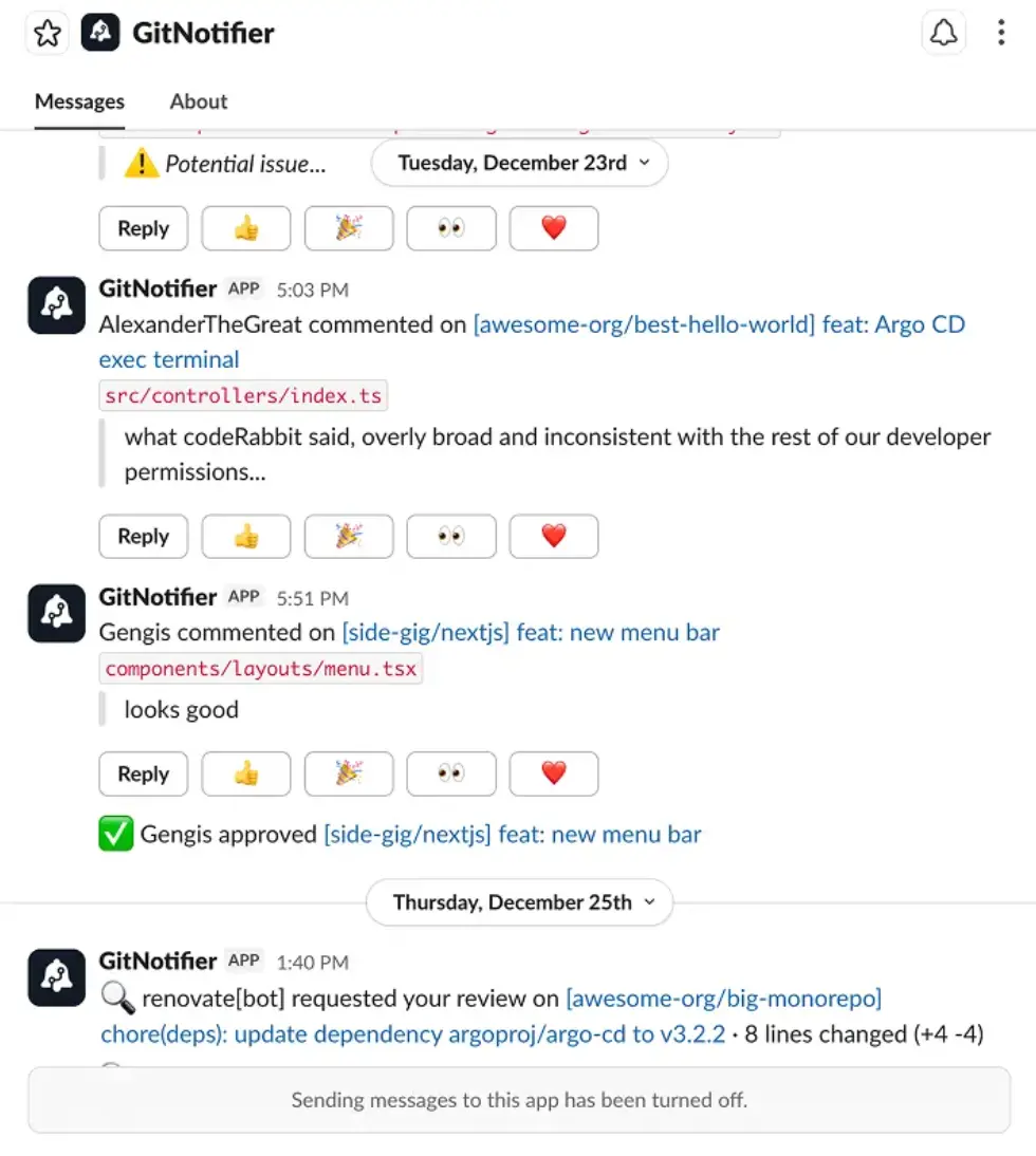 Screenshot 1 of GitNotifier