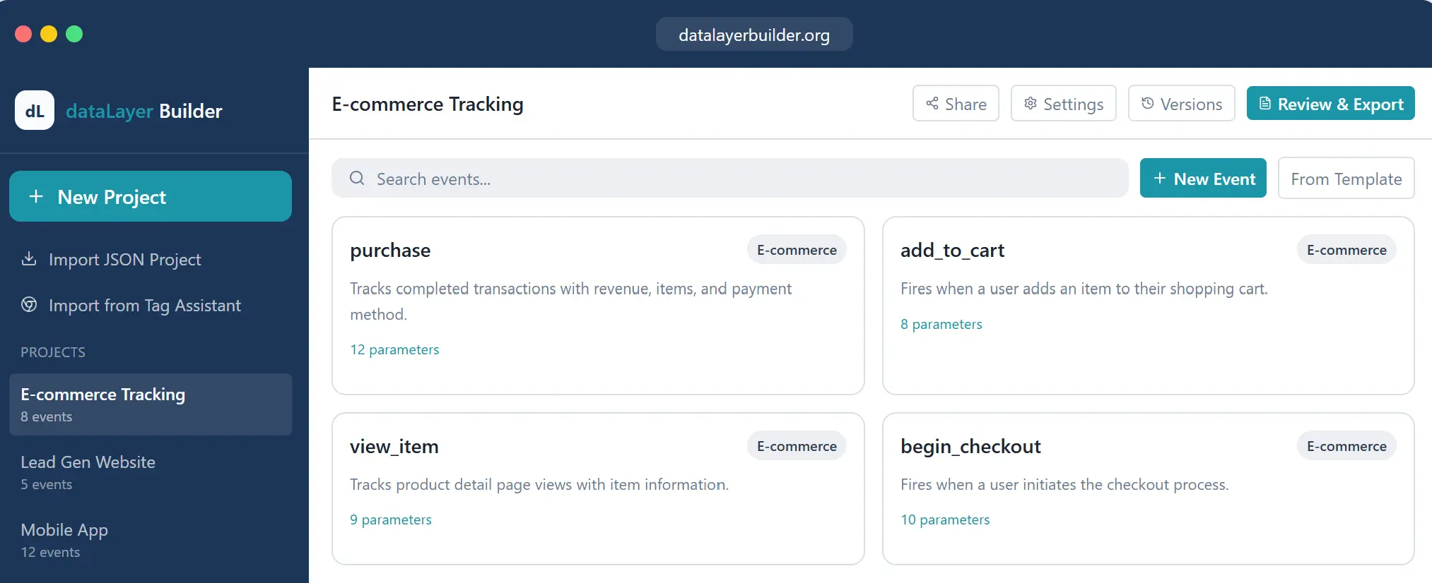 Screenshot 1 of dataLayer Builder