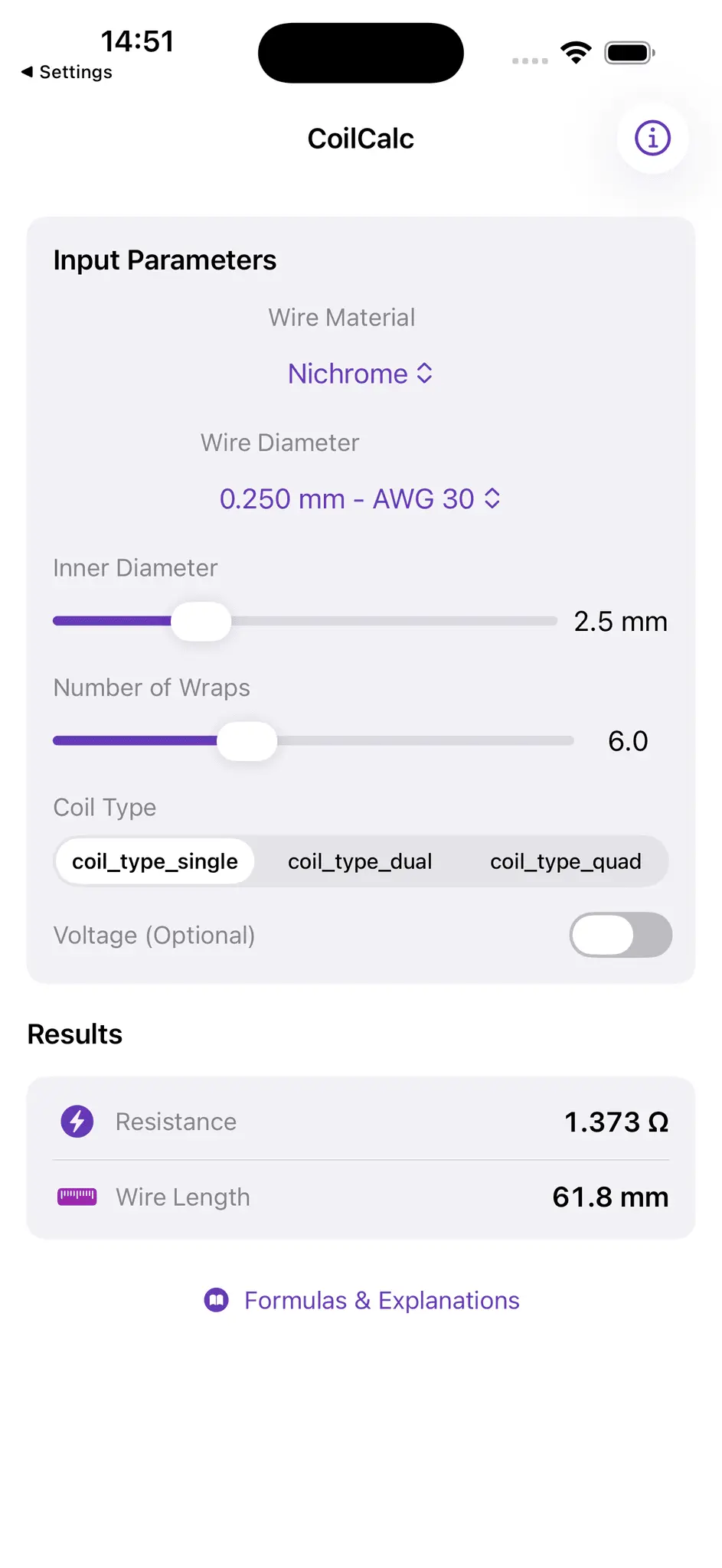 Screenshot 2 of CoilCalc App - App Store