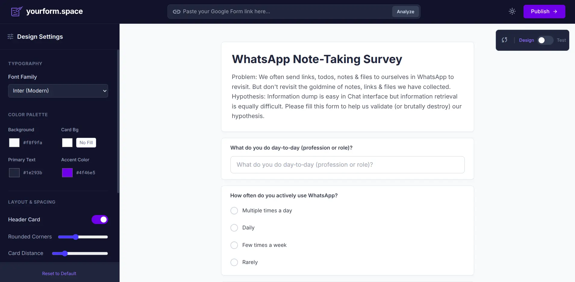 Screenshot 2 of YourForm.Space
