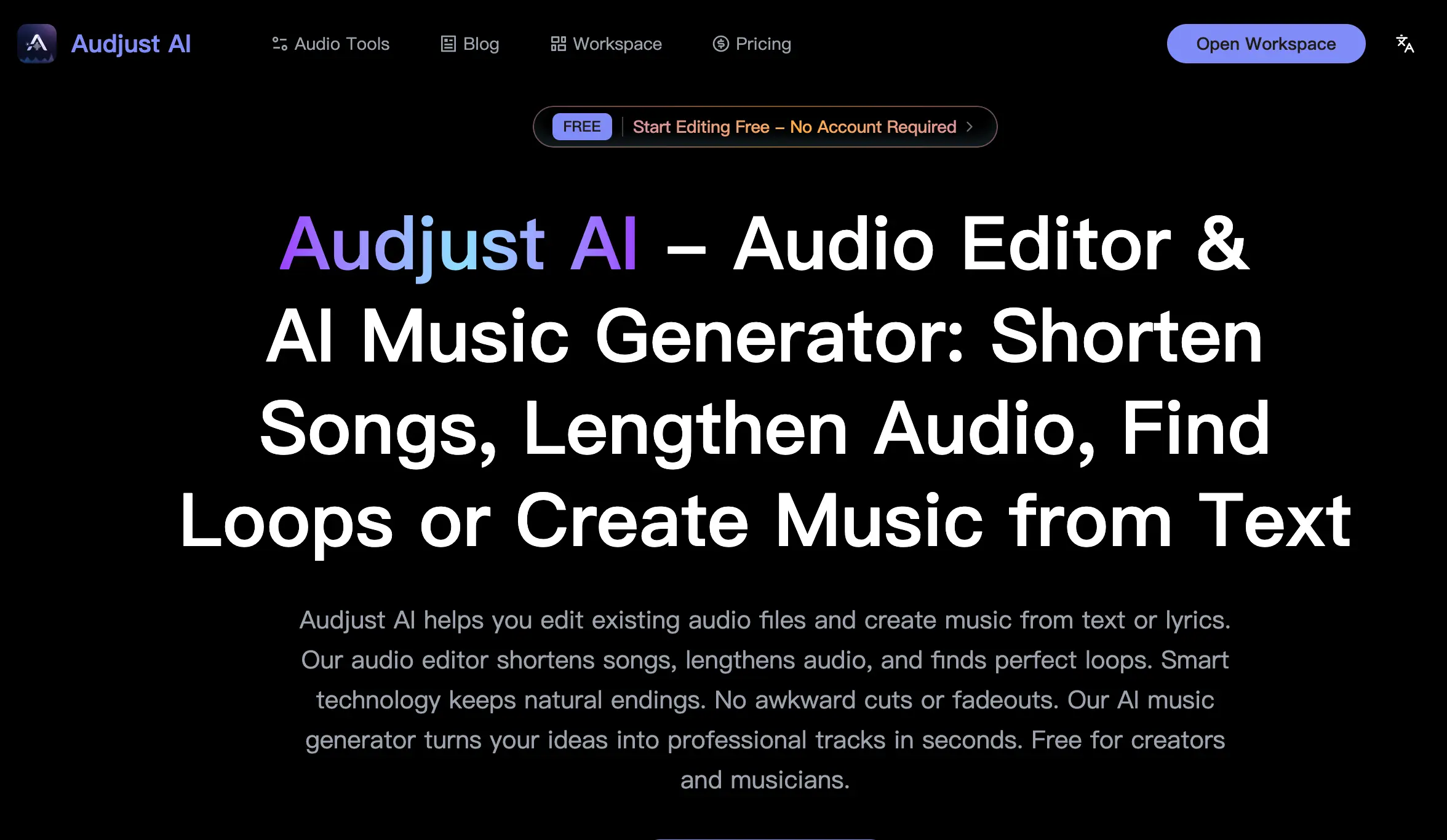 Screenshot 1 of Audjust AI