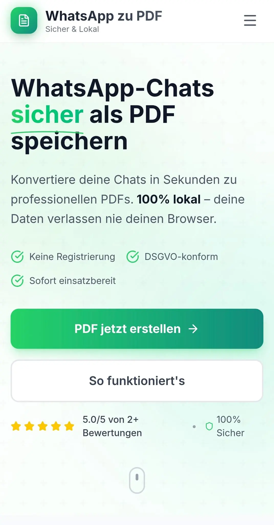 Screenshot 1 of wa2pdf.de - WhatsApp to PDF Converter