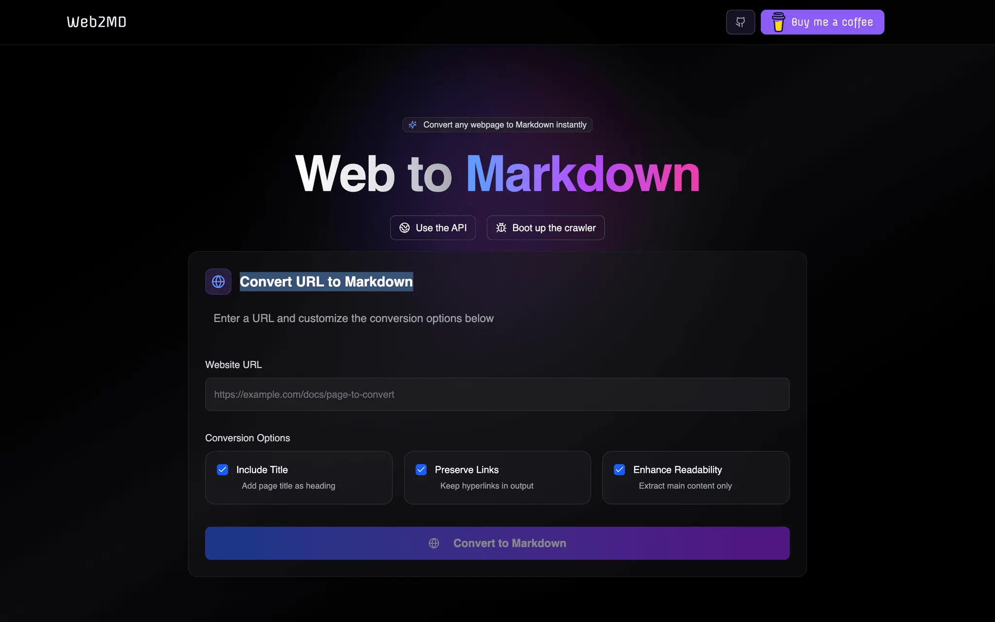 Screenshot 2 of web2md