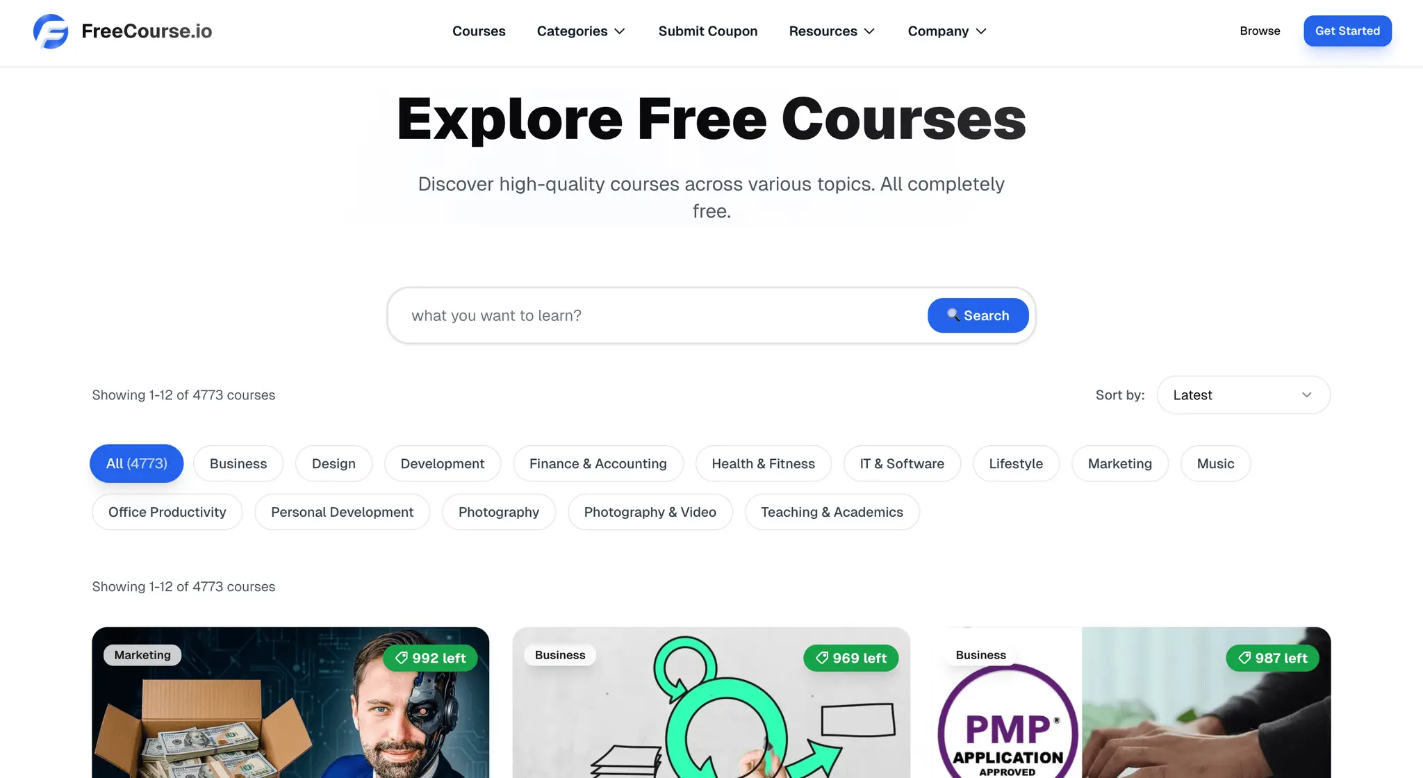 Screenshot 3 of FreeCourse.io