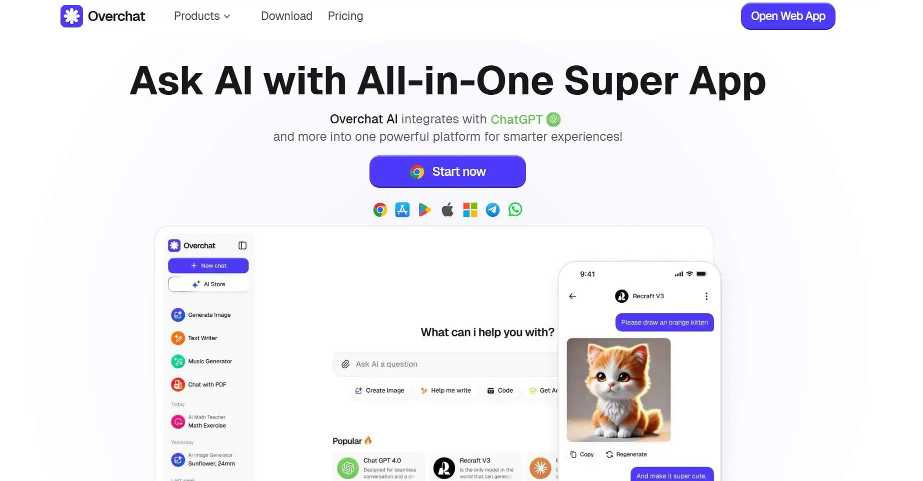 Screenshot 1 of Overchat AI