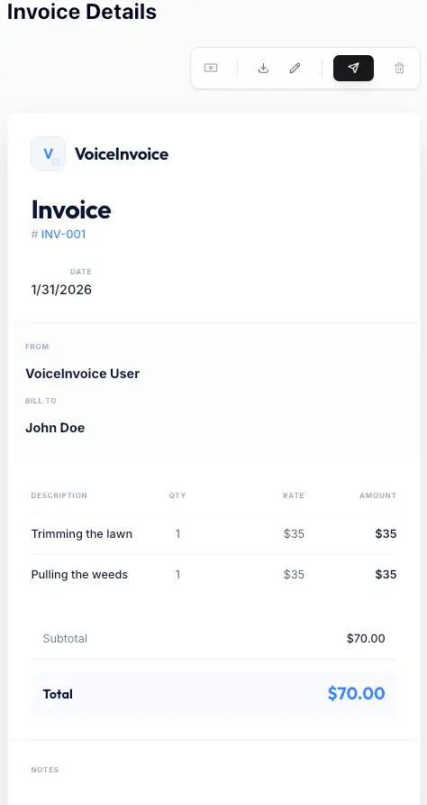 Screenshot 2 of VoiceInvoice