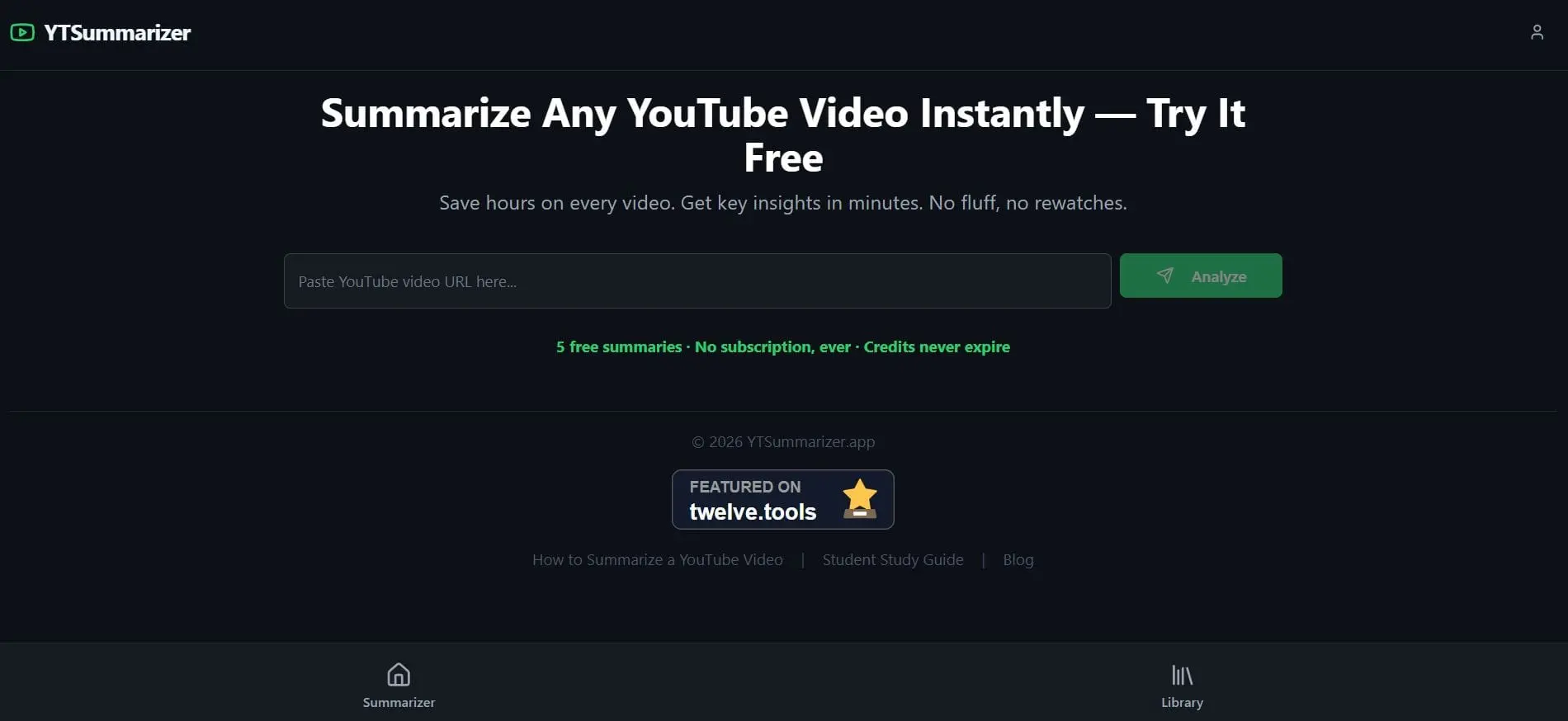 Screenshot 1 of YTSummarizer