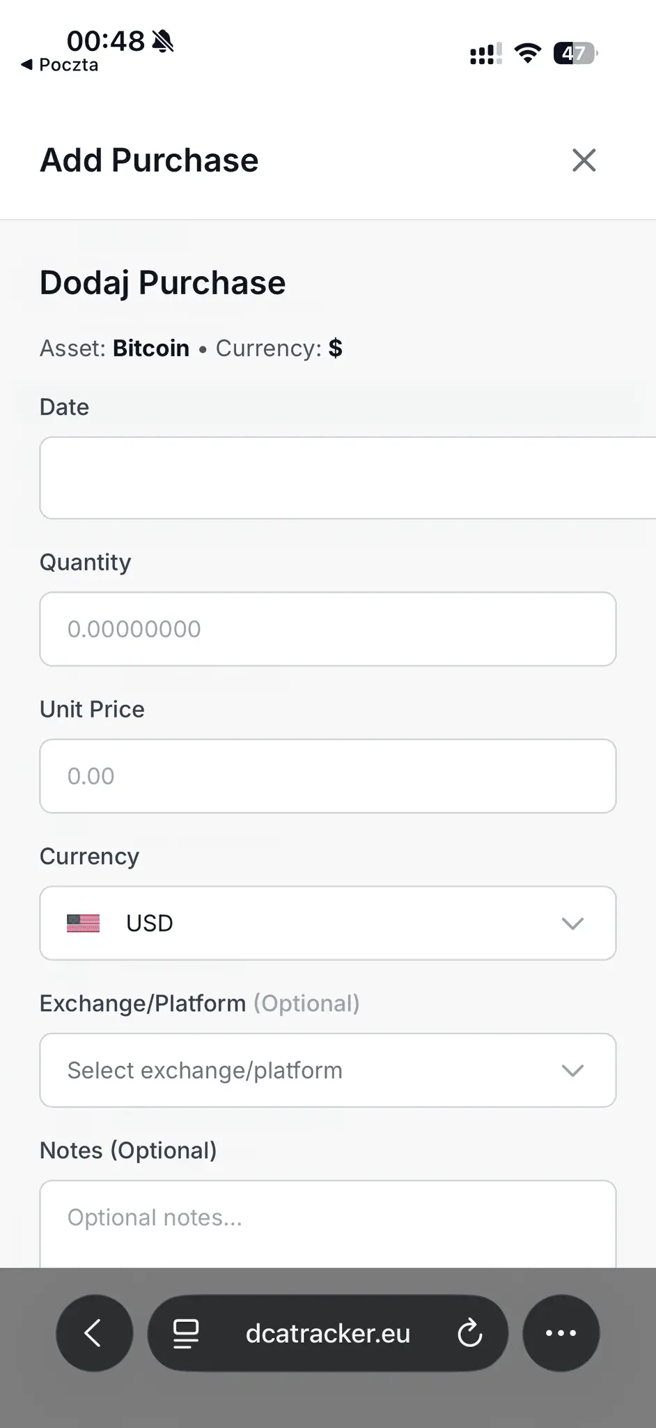 Screenshot 2 of DCA Tracker