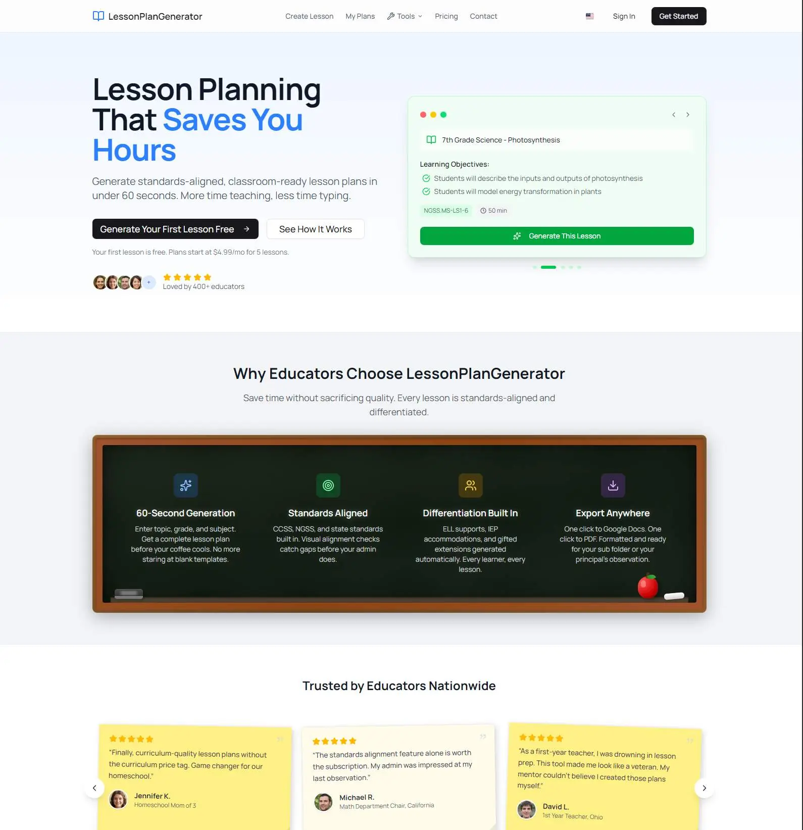 Screenshot 1 of LessonPlanGenerator