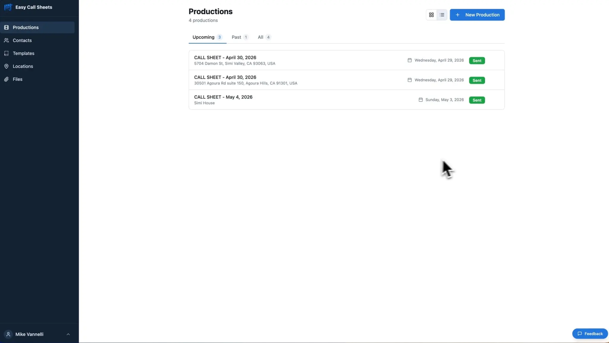 Screenshot 1 of Easy Call Sheets