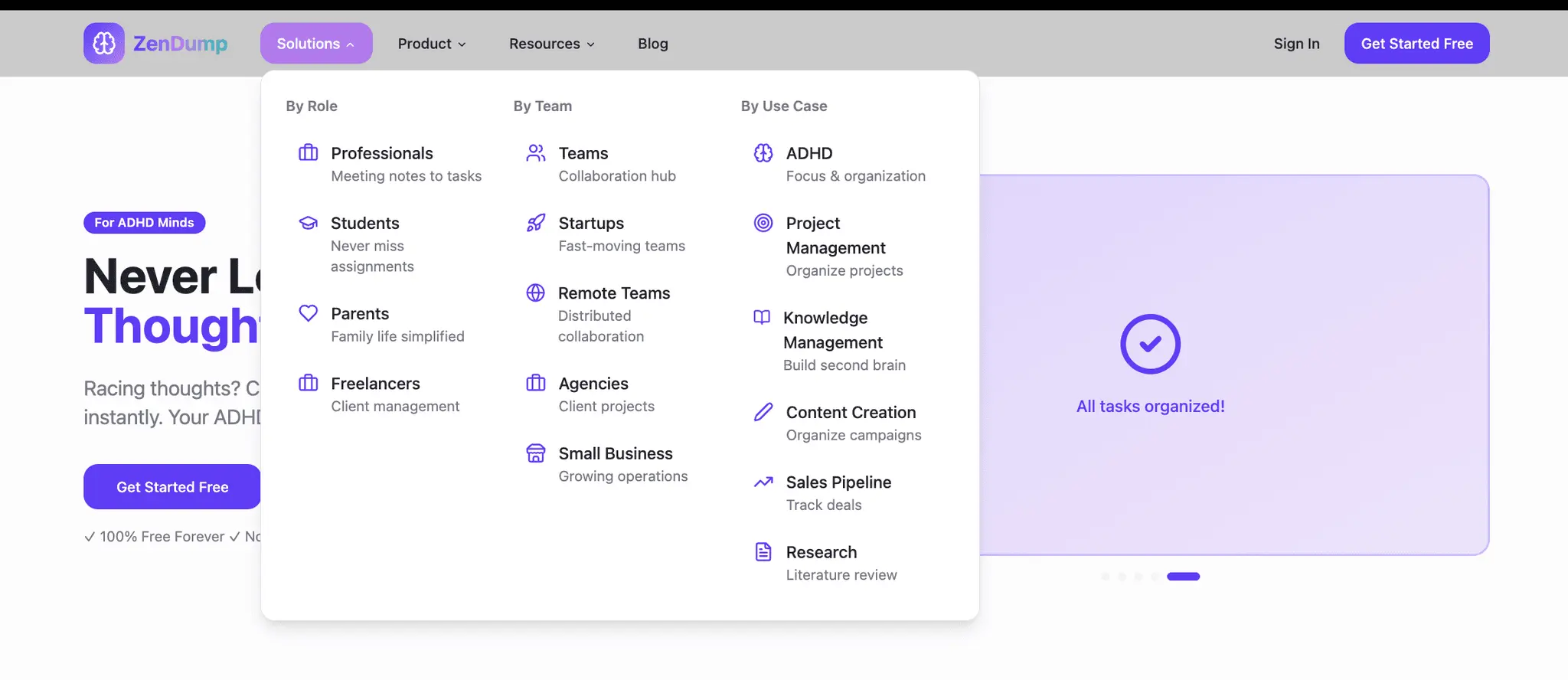 Screenshot 3 of ZenDump - Your AI-Powered Second Brain
