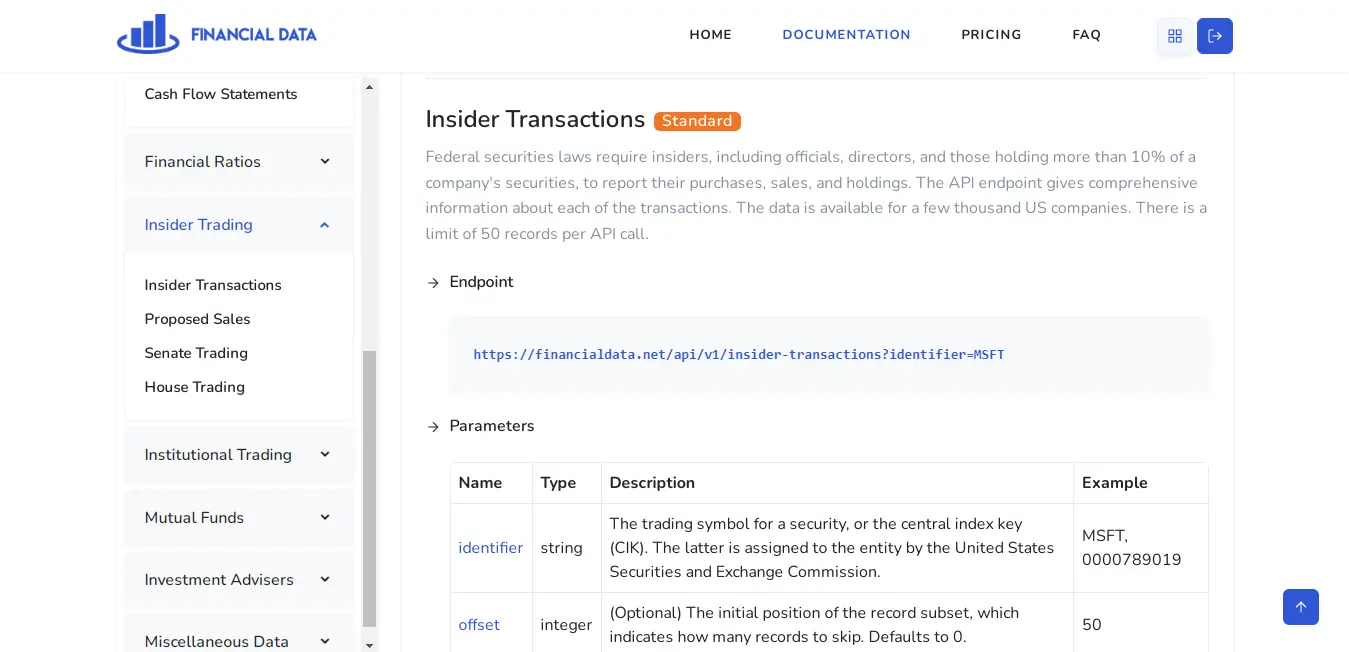 Screenshot 1 of FinancialData.Net