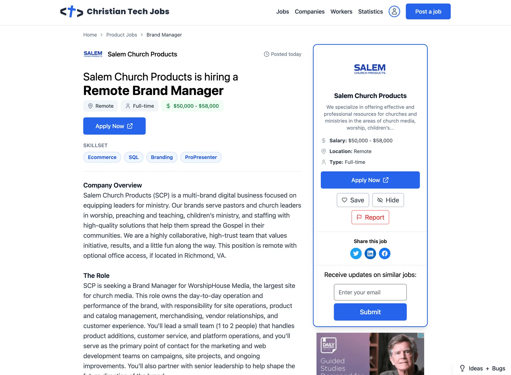Screenshot 1 of Christian Tech Jobs