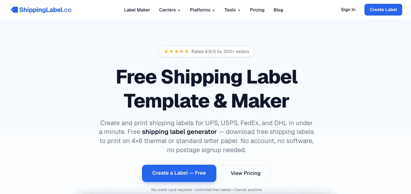Screenshot 1 of ShippingLabel