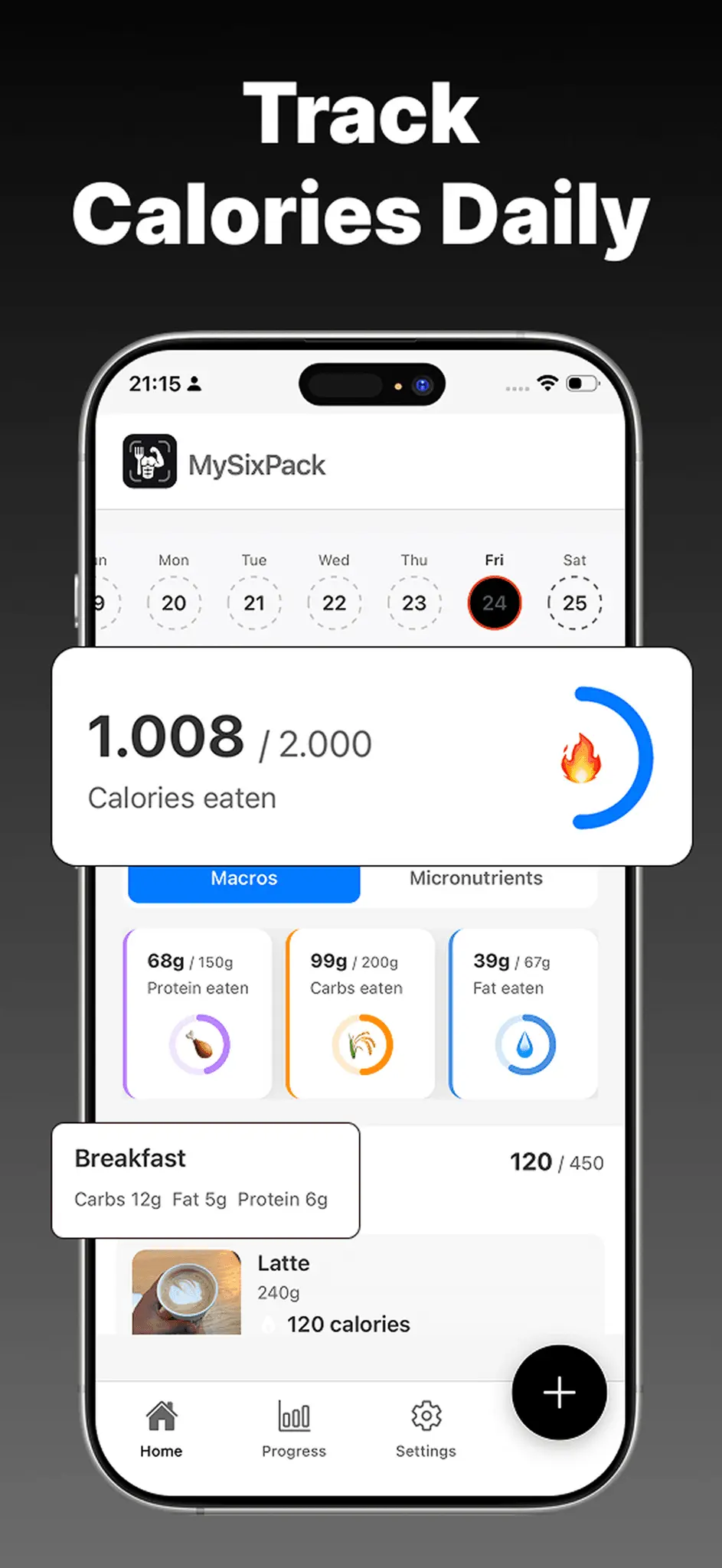 Screenshot 3 of MySixPack, calorie tracker