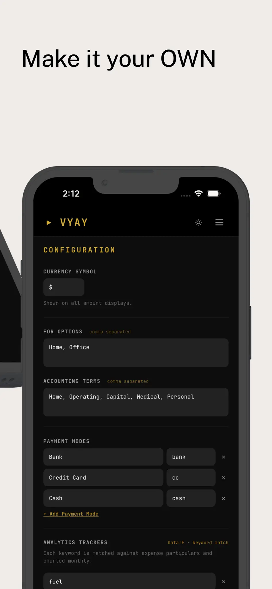 Screenshot 2 of Vyay — Expense Tracker