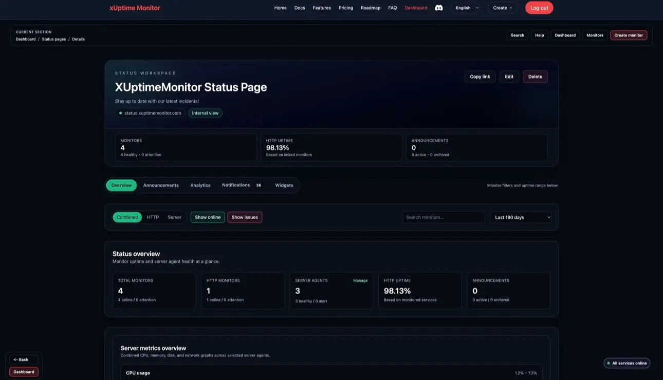 Screenshot 2 of xUptimeMonitor