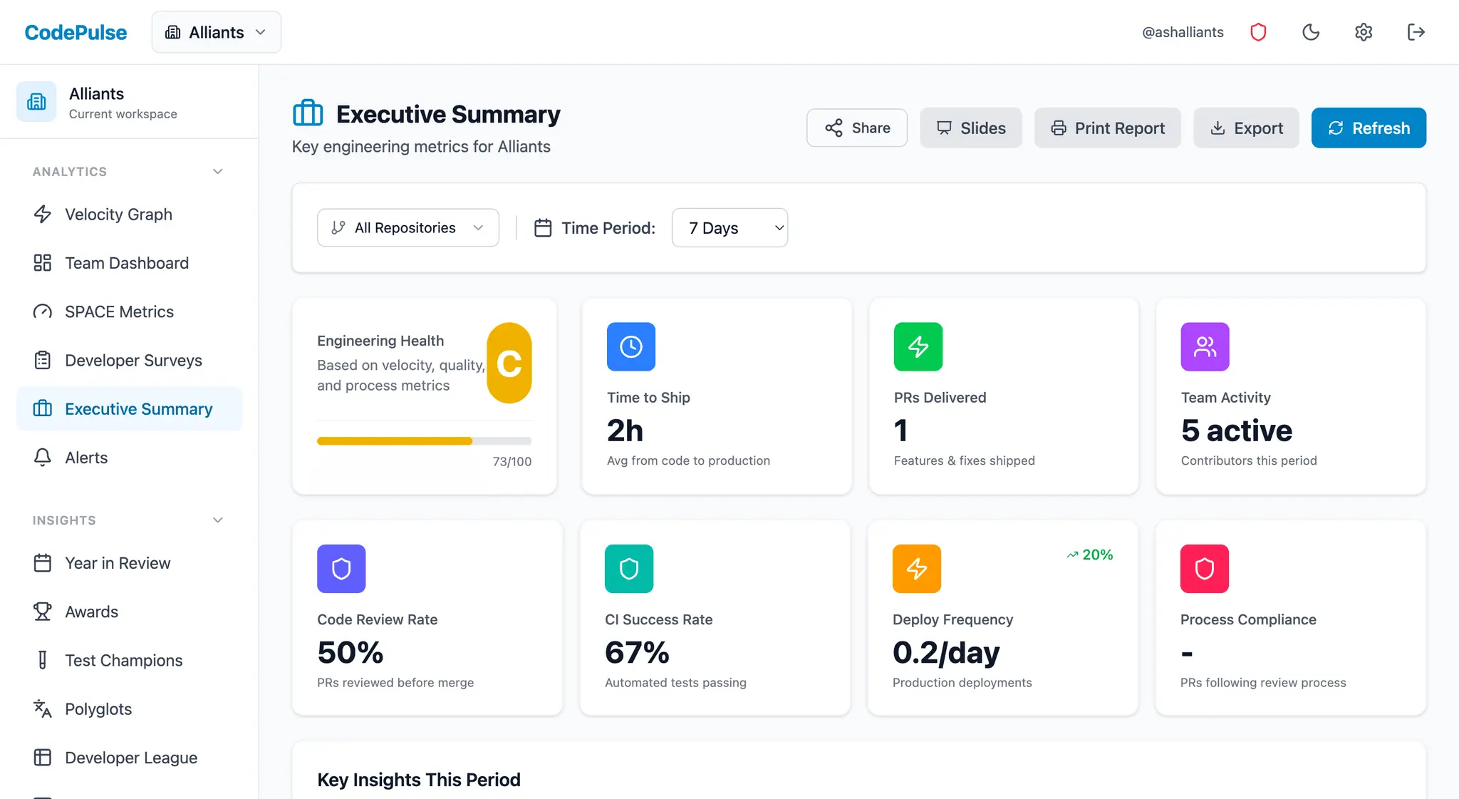 Screenshot 4 of CodePulse - Engineering Analytics