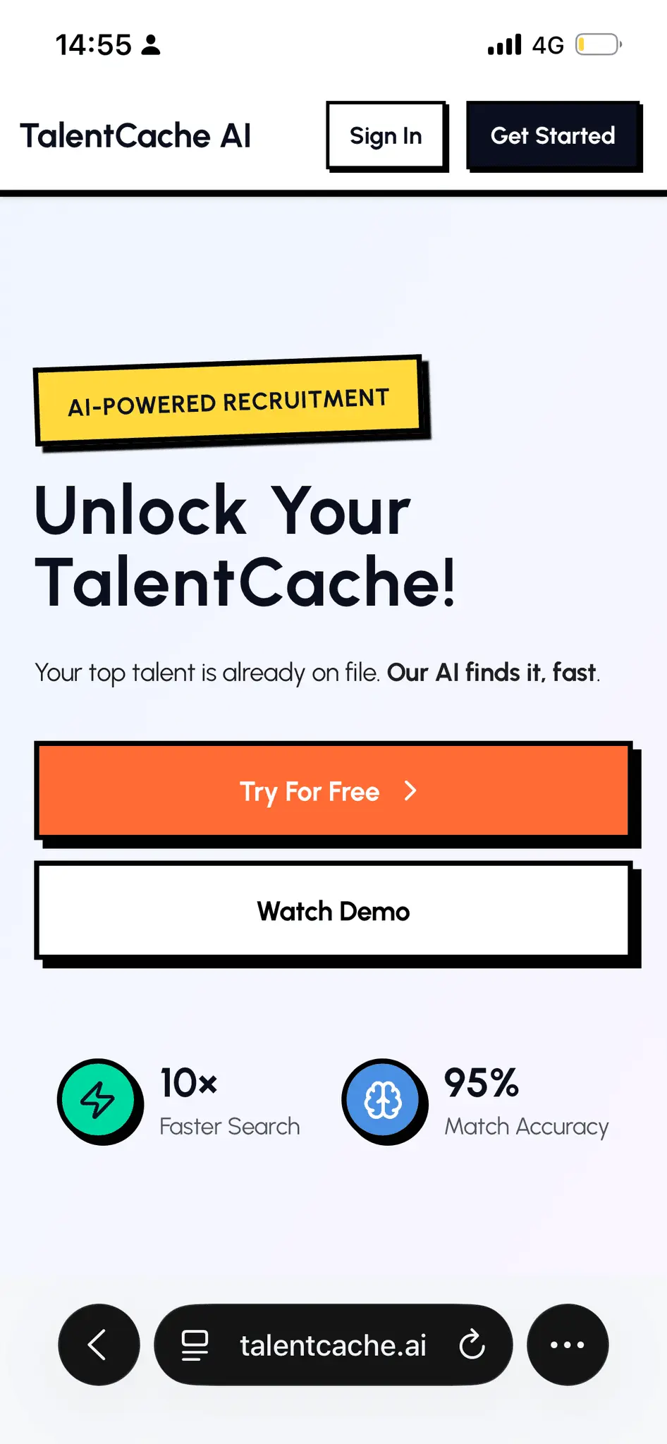 Screenshot 1 of TalentCache AI