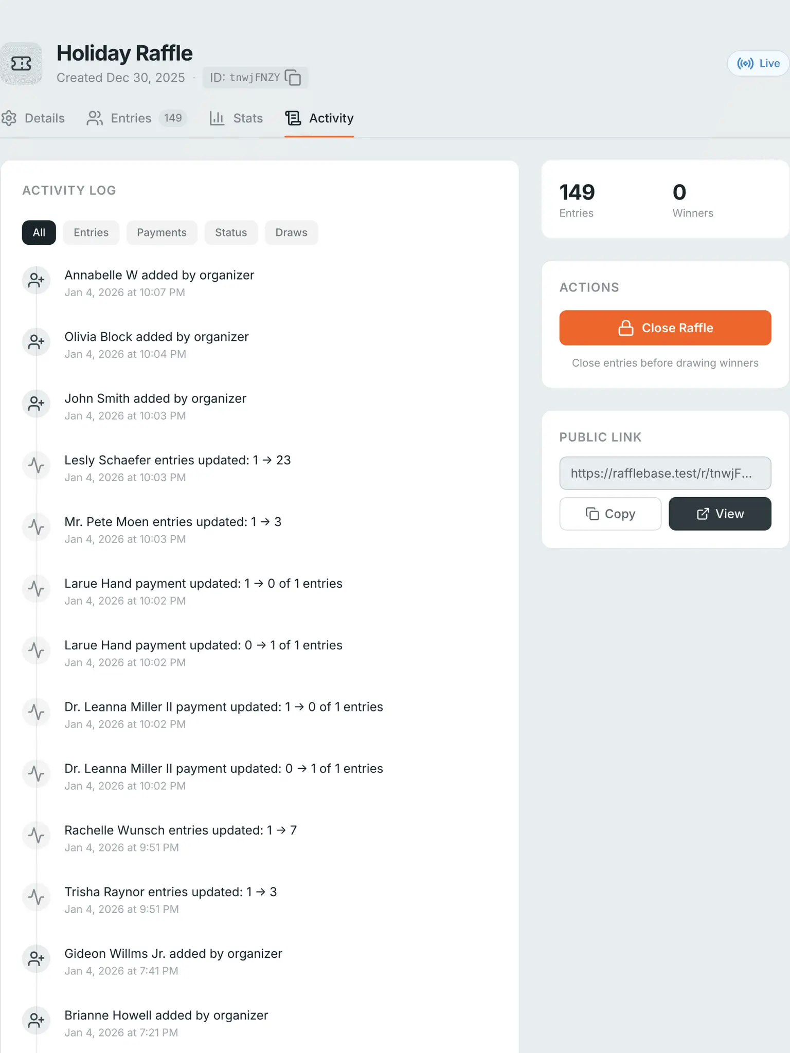 Screenshot 3 of Rafflebase