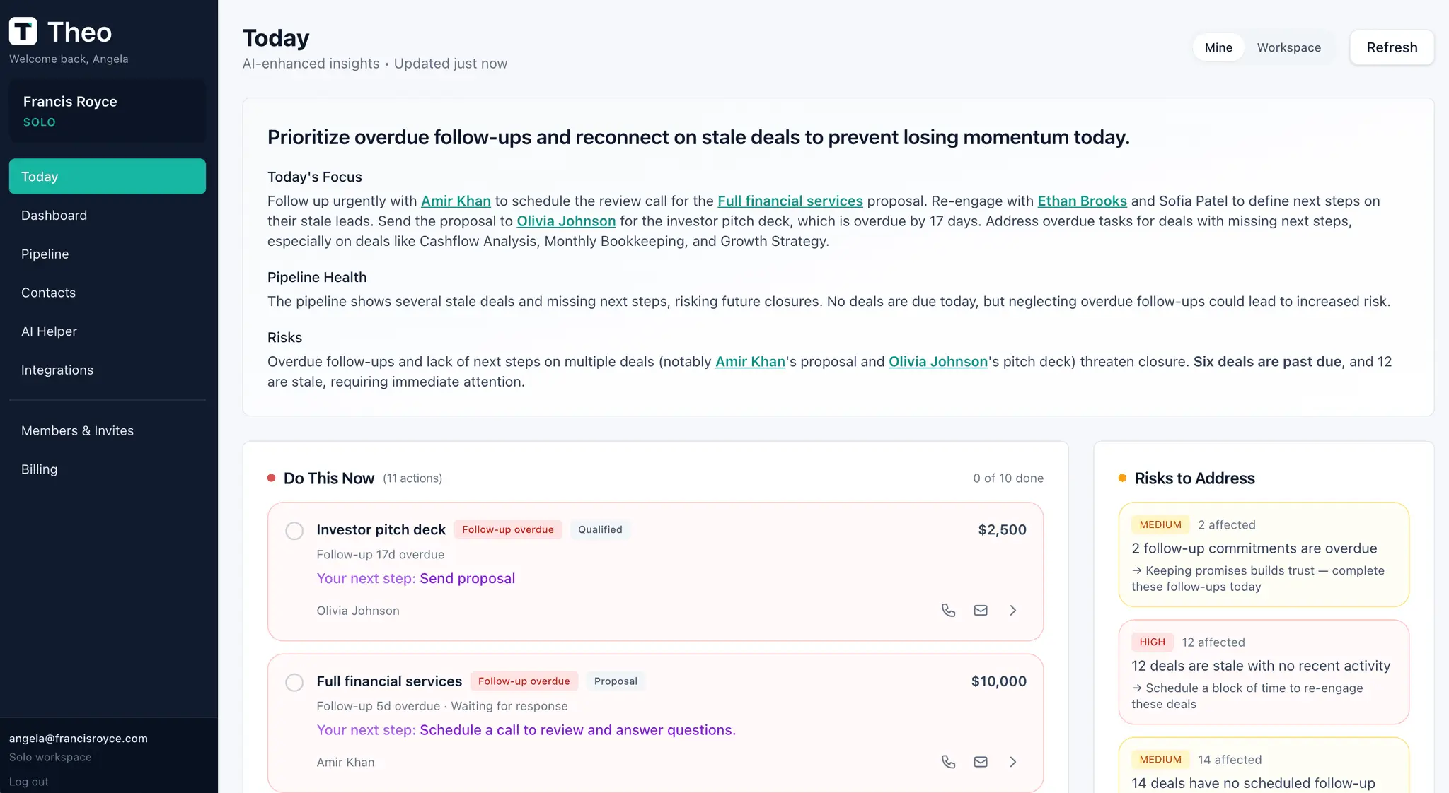 Screenshot 3 of Theo: CRM for Professional Services