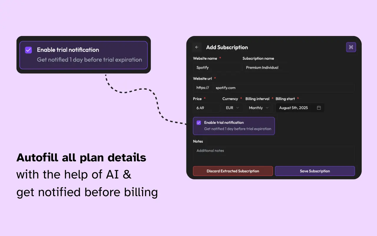 Screenshot 2 of Trialguard - Subscription tracker