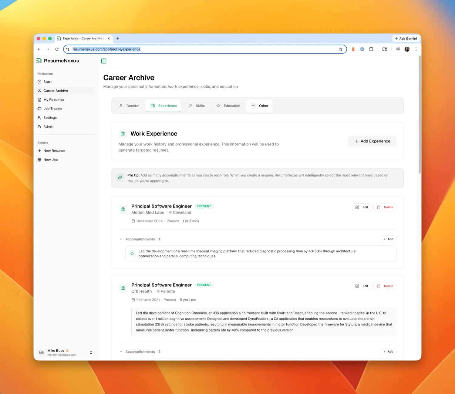 Screenshot 2 of ResumeNexus