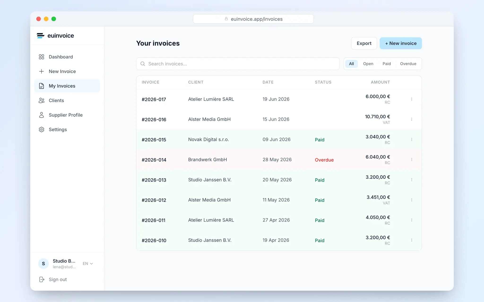 Screenshot 1 of EU Invoice Generator