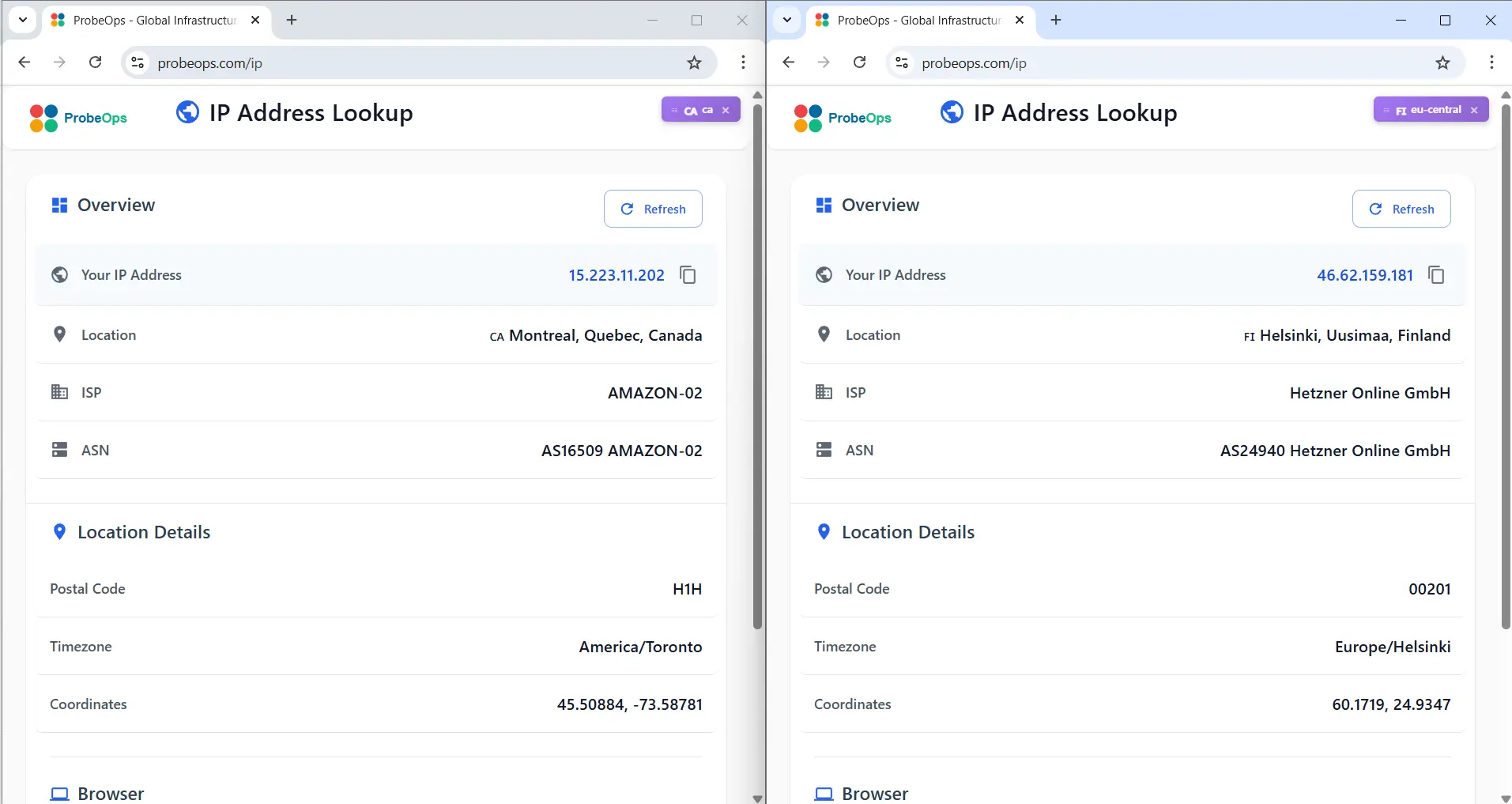 Screenshot 1 of ProbeOps Horizon - Multi-Geo Browser