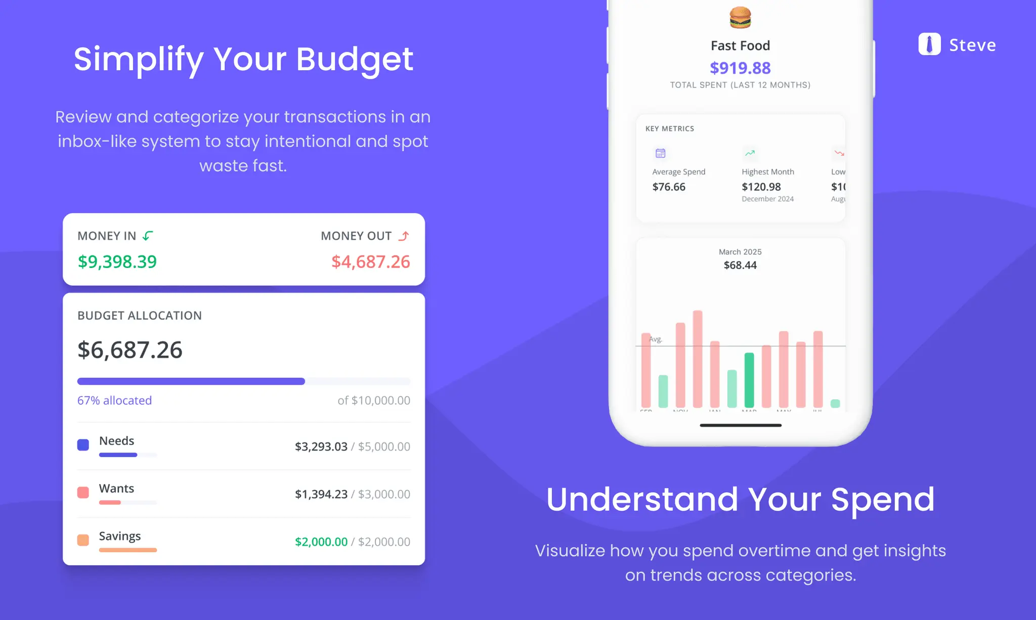 Screenshot 2 of Steve: AI Financial Coach