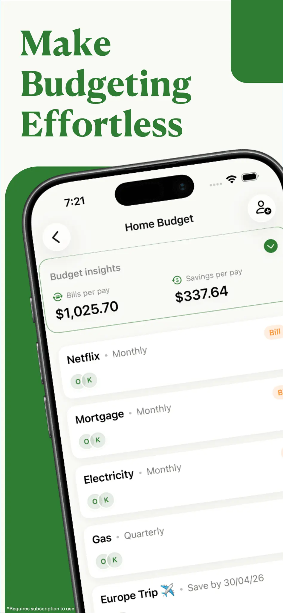 Screenshot 1 of OurBudget