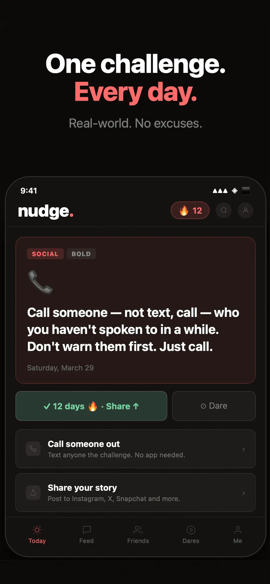 Screenshot 1 of nudge.: Daily Challenges